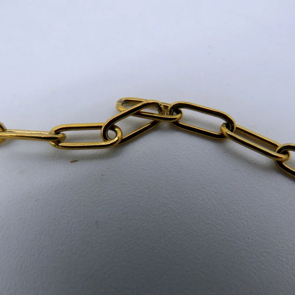 Gold Tone‎ Paperclip Link Chain 128